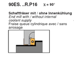 Dao phay End mill lắp Insert -90ES-RP16