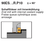 Dao phay End mill lắp Insert -90ES-RP10