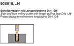 Dao phay cắt rãnh lắp Insert 90S610-N