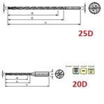 Mũi khoan sâu 10D; 20D; 15D, 25D, 30D