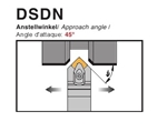 Dao tiện mặt ngoài góc chính và phụ phụ  45độ - DSDN R/L