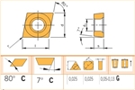 Mãnh cắt, chíp, insert CCGT loại CBN, PKD