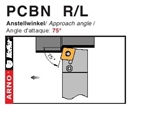 Dao tiện mặt ngoài góc chính 75độ - PCBN  R/L