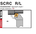 Dao tiện mặt ngoài góc chính 75 độ - SCRC  R/L