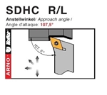 Dao tiện mặt ngoài góc chính 107,5 độ - SDHC  R/L