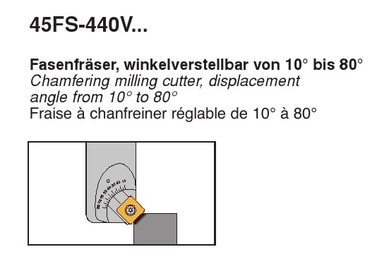 Dao phay vát mép góc độ từ 10 đến 80 độ - 45FS-440V