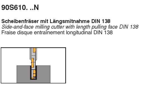 Dao phay cắt rãnh lắp Insert 90S610-N