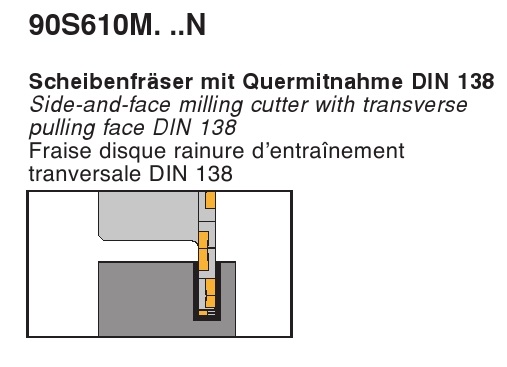 Dao phay cắt rãnh lắp Insert 90S610M-N