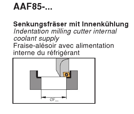 Dao phay mặt đầu cho các mặt trong dạng lỗ ASF85...