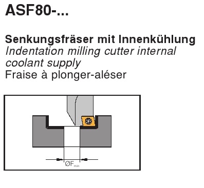 Dao phay mặt đầu cho các mặt trong dạng lỗ ASF80...