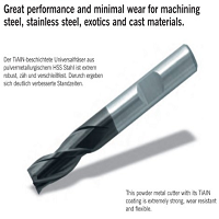 Dao phay ngón HSS LOẠI 2 me(Cắt thép, gang, Inox dưới 40Hrc)