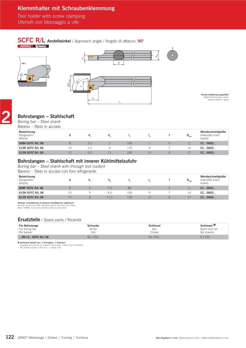 Cán dao tiện trong SCFC R/L