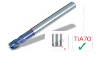 Dao phay ngón End Mill có bán kính lớp phủ TiA70 cắt cho thép ở độ cứng tới 70 Hrc