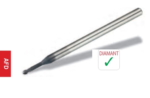 Dao phay cầu, đướng kính cắt D0.2 đến D12.0 lớp phủ Diamant  Cắt cho vật liệu nhôm, hợp kim nhôm và, Graphit, no-ferrous