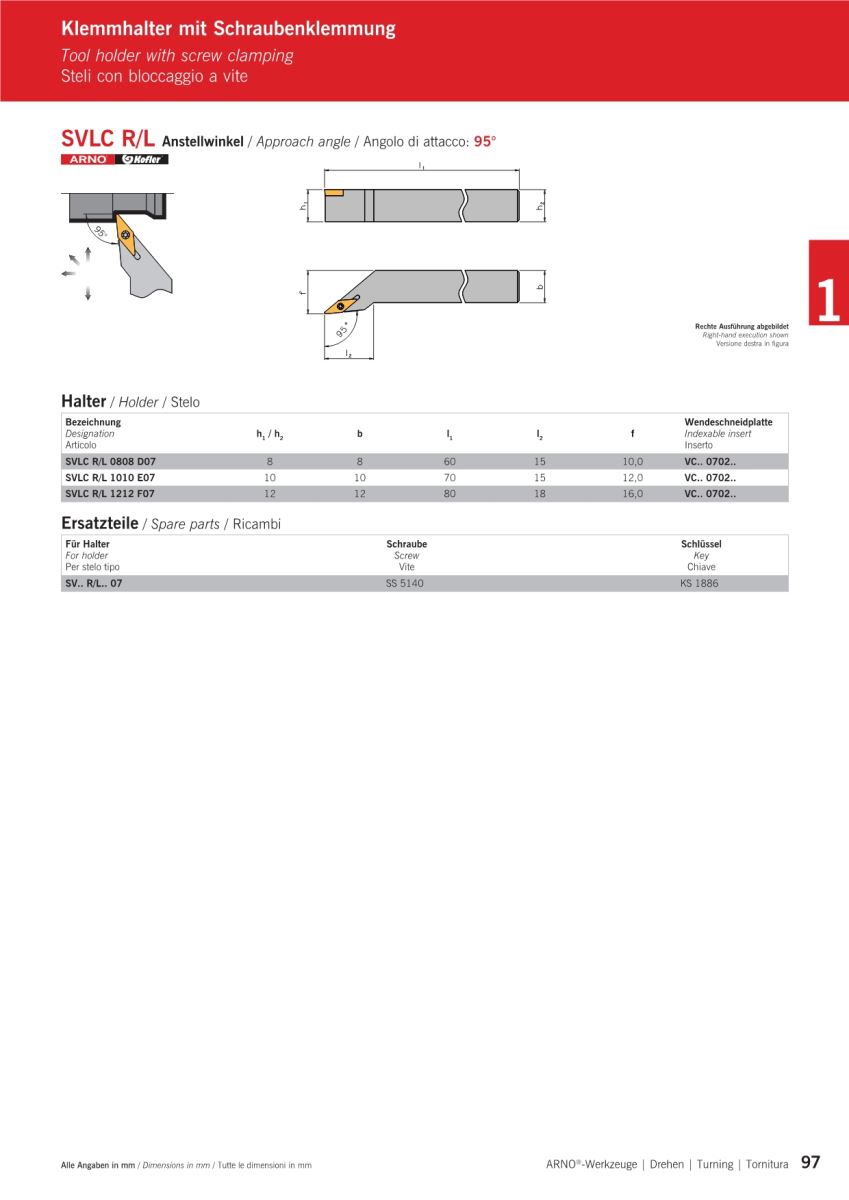 Dao tiện mặt ngoài SVLC R/L góc trước 95 độ