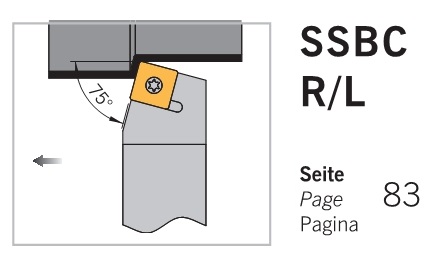 Dao tiện mặt ngoài SSBC R/L góc trước 75 độ