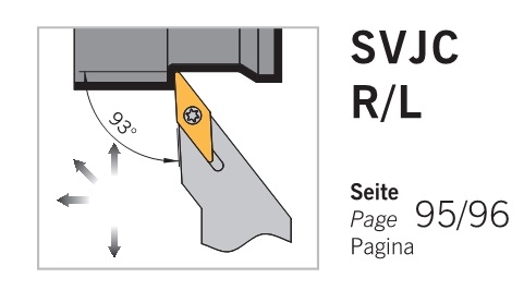 Dao tiện mặt ngoài SVJC R/L góc trước 93 độ