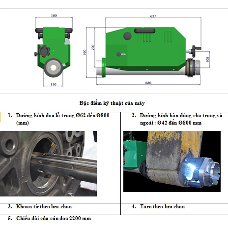 Máy doa di động SC60/2  Ø62 - Ø800  mm