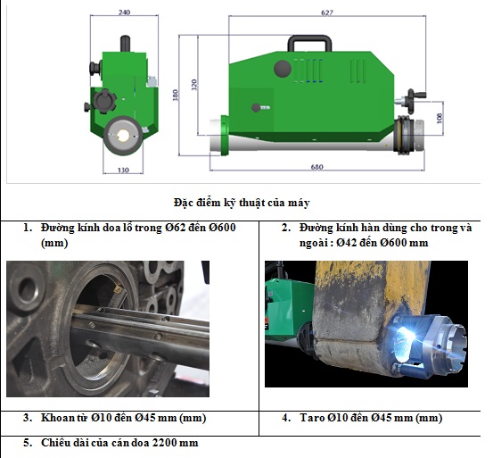 Máy doa di động SC60/1 Ø62 - Ø600  mm