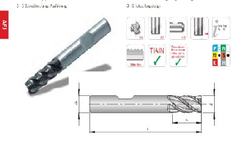 Dao phay ngón cắt thô cho thép dẽo, Inox