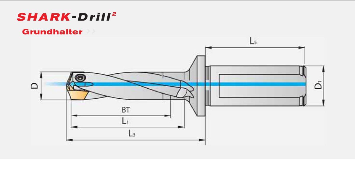 Shark drill2 - Áp dụng khoan trực tiếp từ lỗ phi 14 đến 31.5 sâu 2D;3D;5D;8D